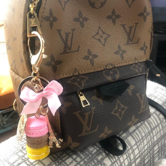 Macaron Purple Yellow Keychain #802 - Picture 10 of 11